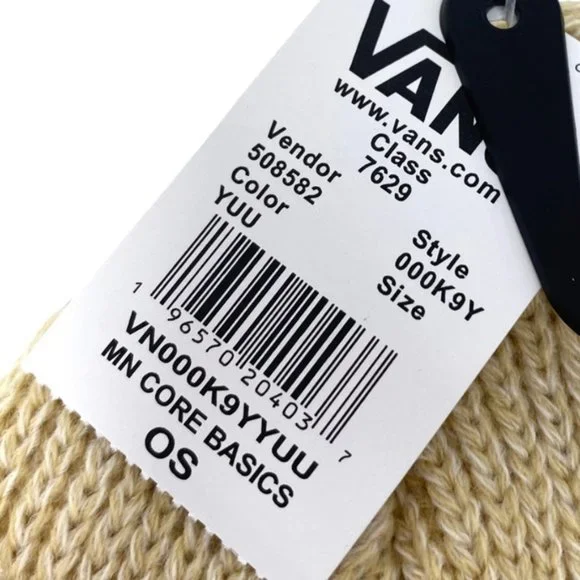 VANS Core Basics Beanie Unisex Beige Knit Hat One Size VN000K9YYUU - Picture 4 of 4